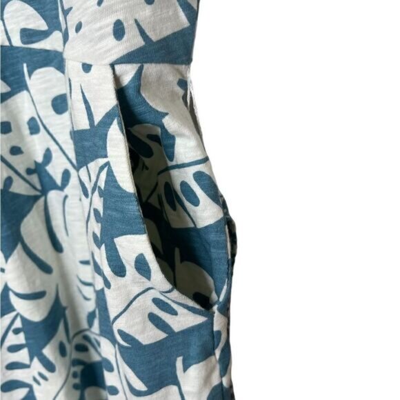 Boden Heritage Blue Banana Leaf Amanda Belted Jersey Dress Size 8 - Picture 7 of 12